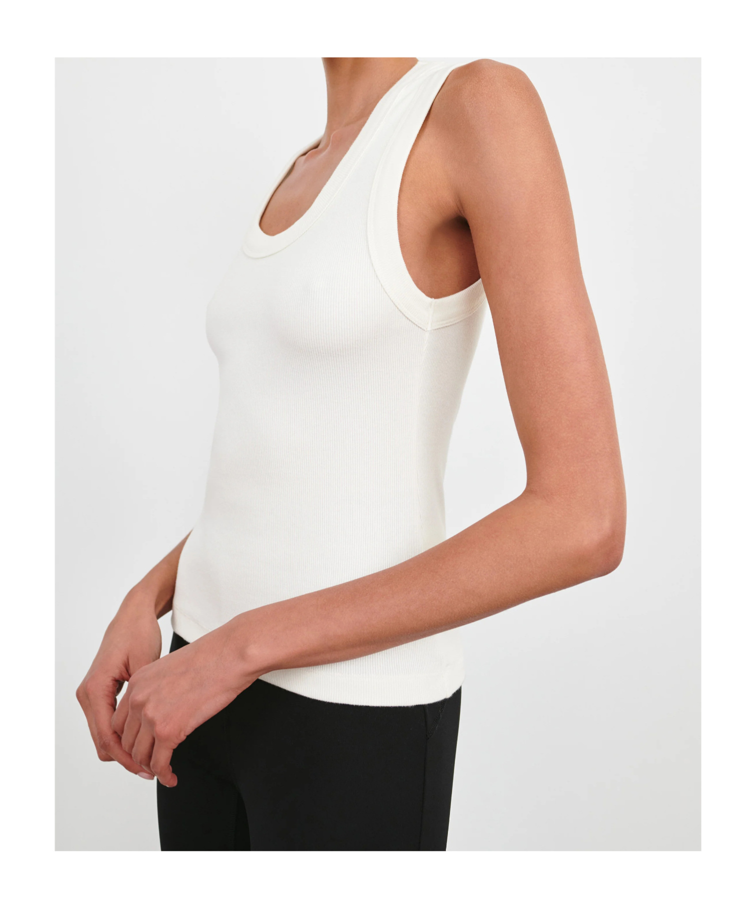 Wardrobe.nyc Ribbed Cotton Jersey Tank Top In White