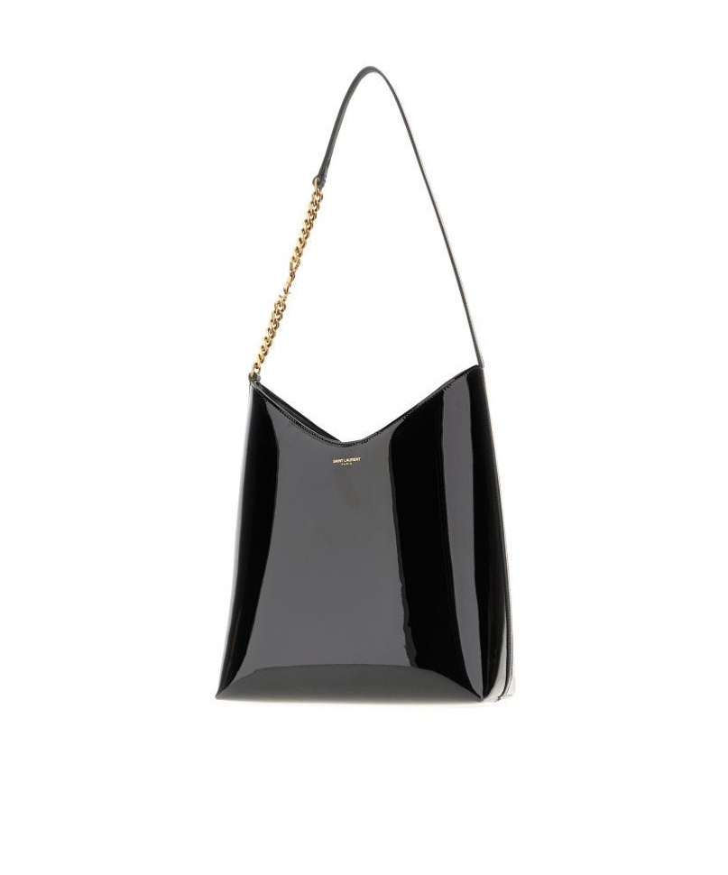 Saint Laurent Black Leather Rendez-vous Shoulder Bag In Black