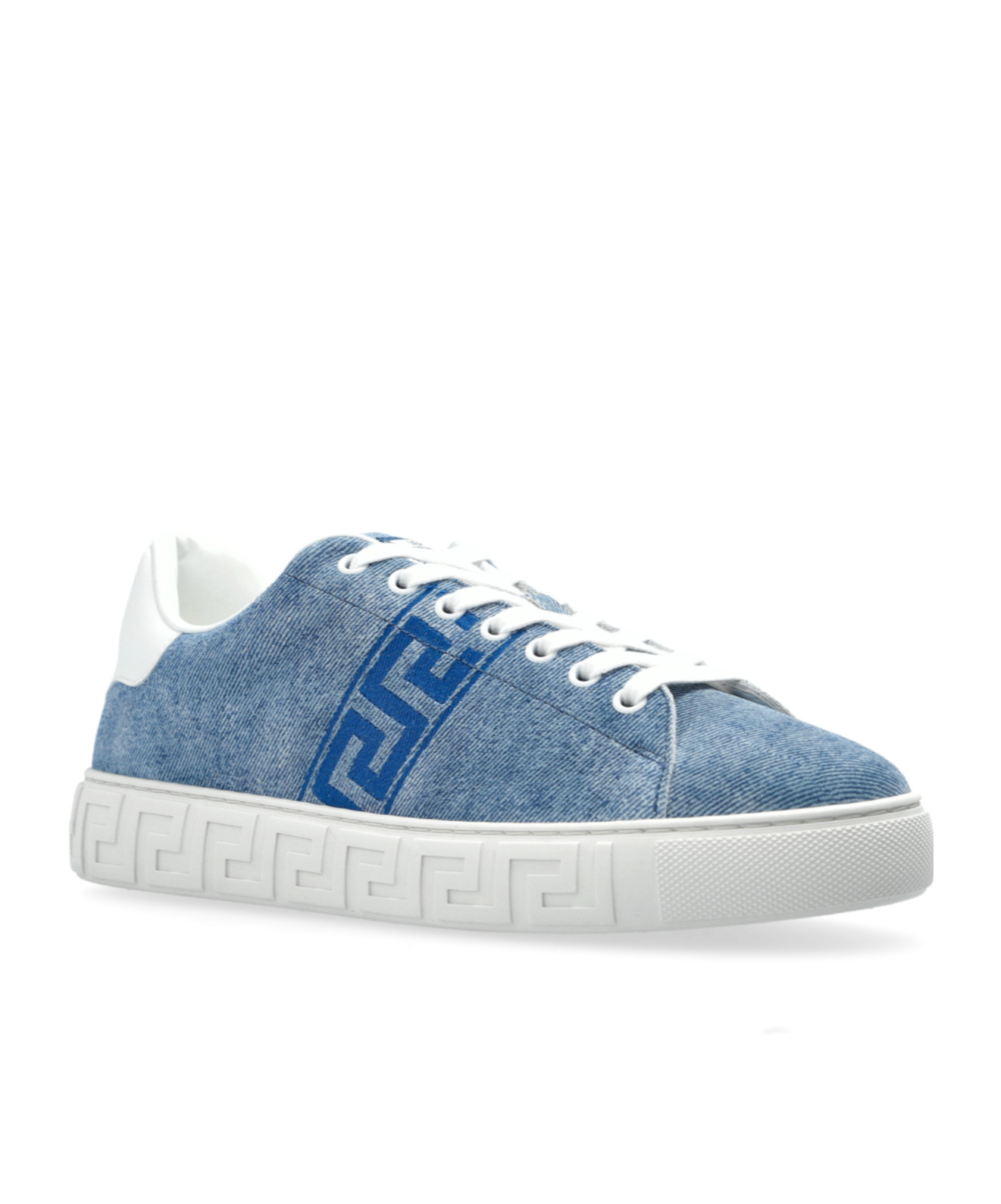 Versace Lace-up Low-cut Casual Shoes In Blue