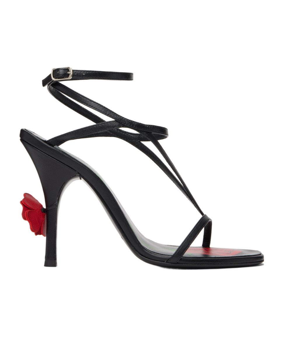 MAGDA BUTRYM STRAP FLORAL DECAL HIGH-HEELED SANDALS