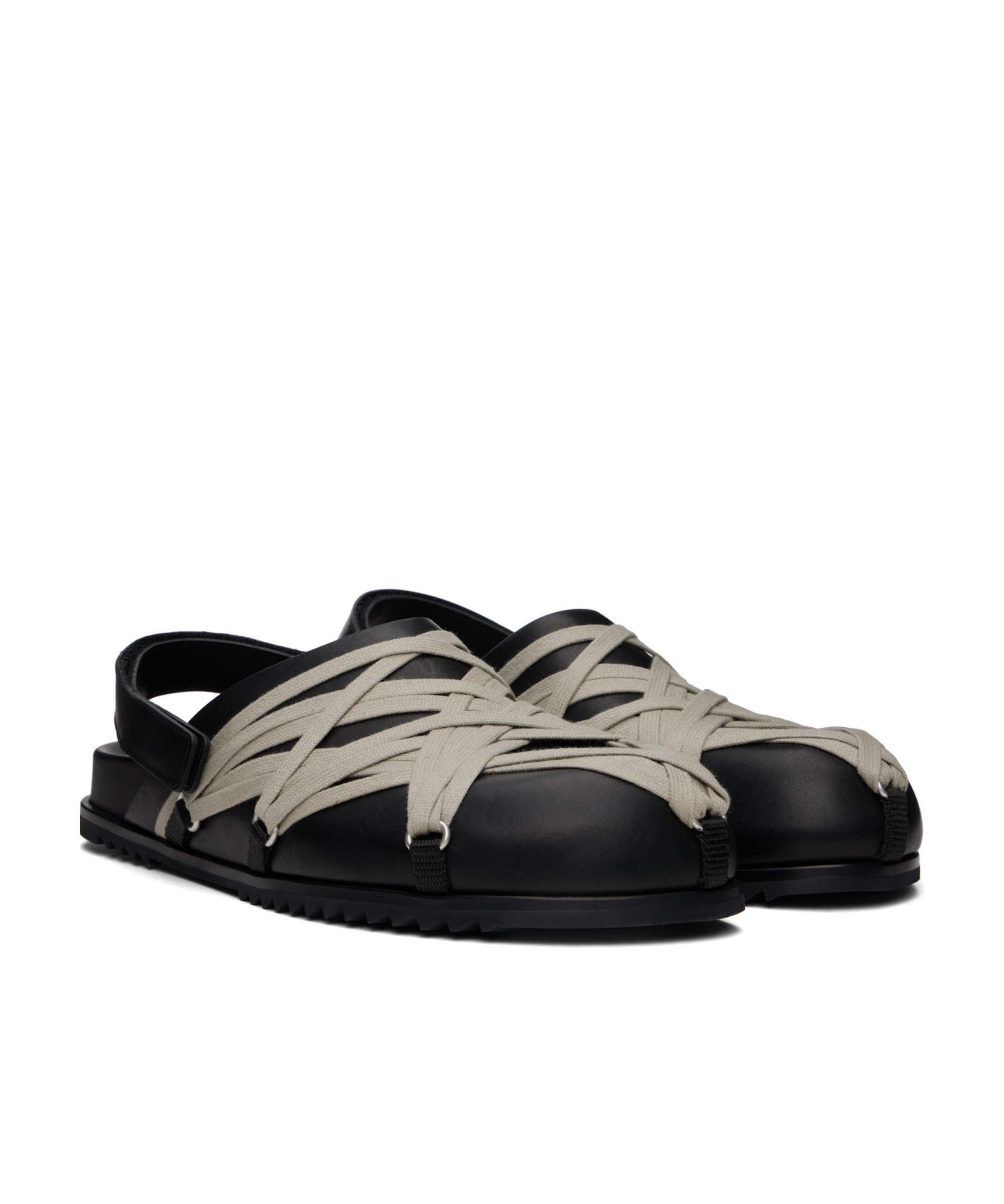Rick Owens Concordians Megalaced Mules In Black