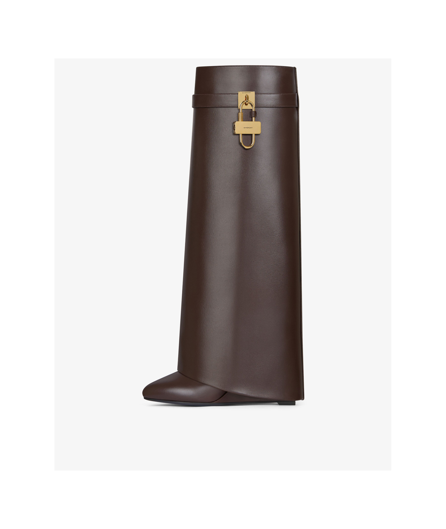Givenchy Shark Lock Boots In Leather In Brown