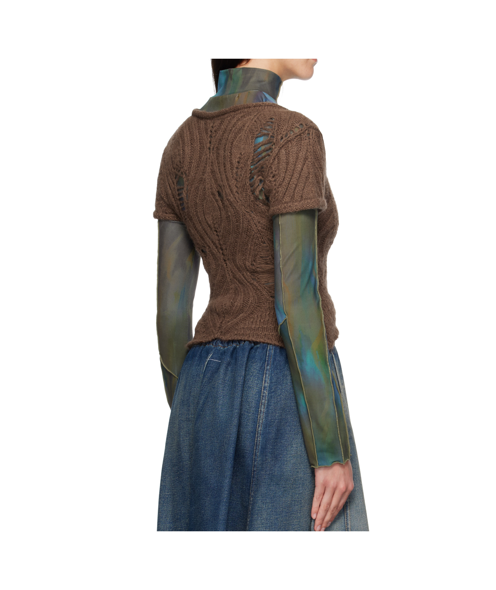 Andersson Bell Cap Sleeve Sweater Layered Tee In Brown