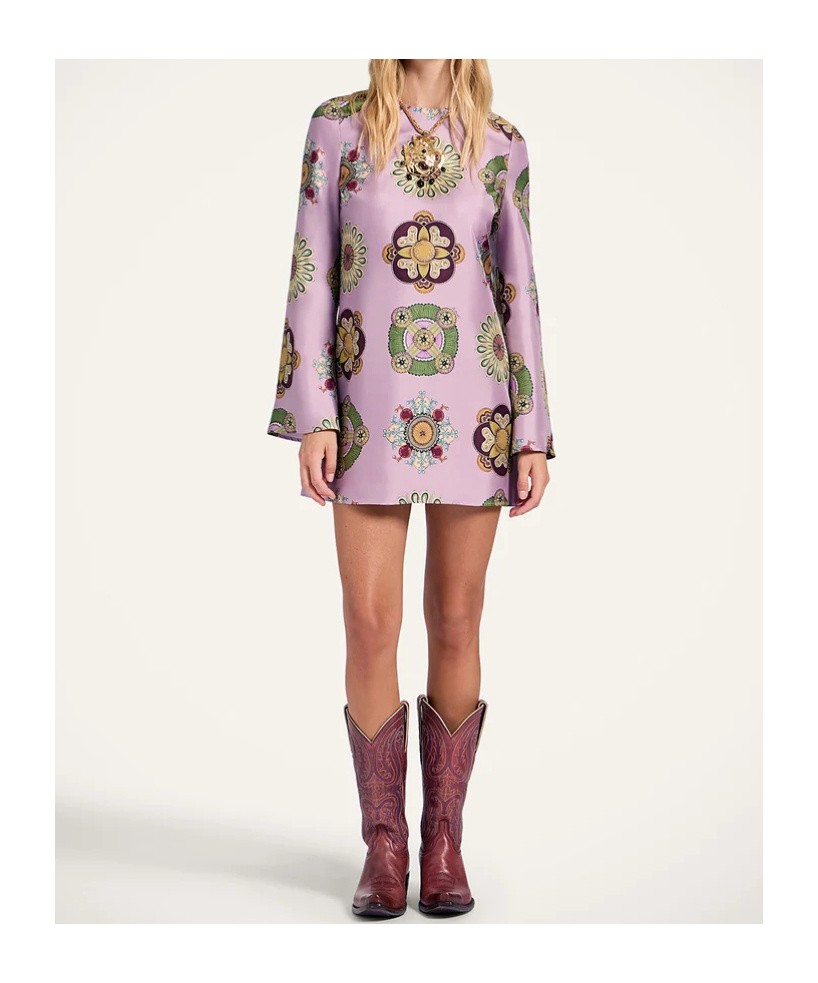 La Doublej Geometric-pattern Mini Dress In Multi