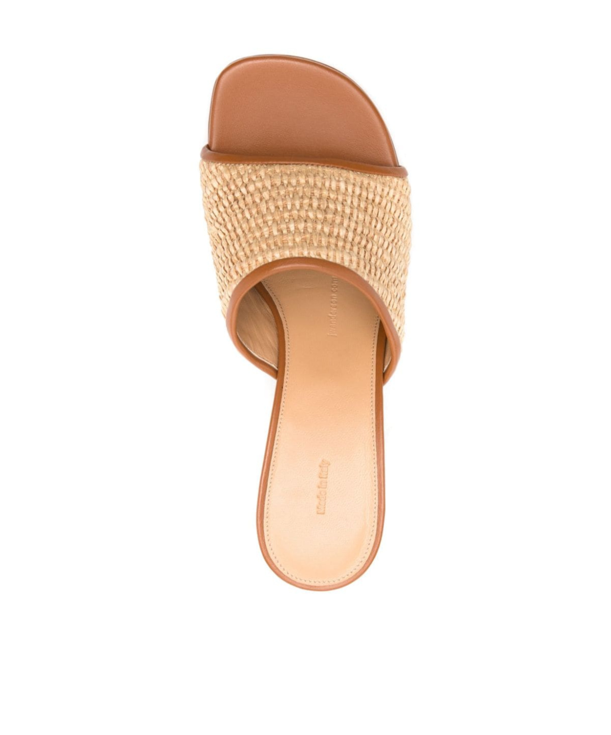 Jw Anderson Raffia Chain-heel Mule Sandals In Nude
