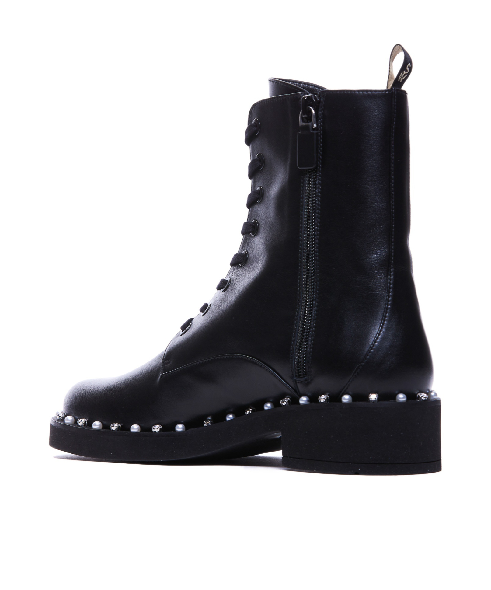 Stuart Weitzman Reverie Lace Up Booties In Black