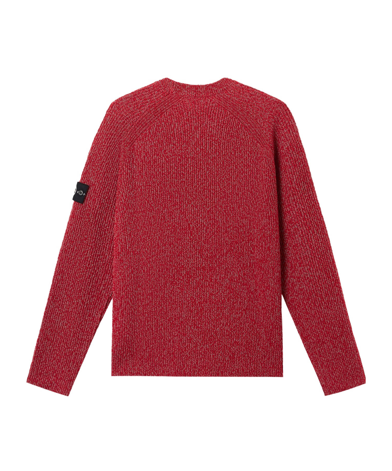 Stone Island Ribbed-knit Sleeve-patch Sweat In Red