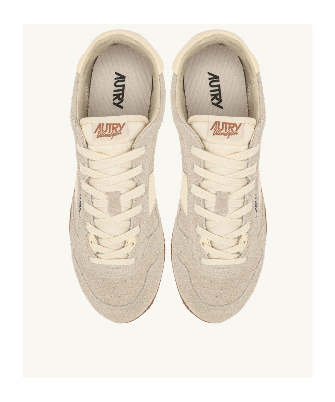 Autry 'windspin Low' Beige Sneaker With Logo On The Side And On The Heel In Suede Man In Neutral