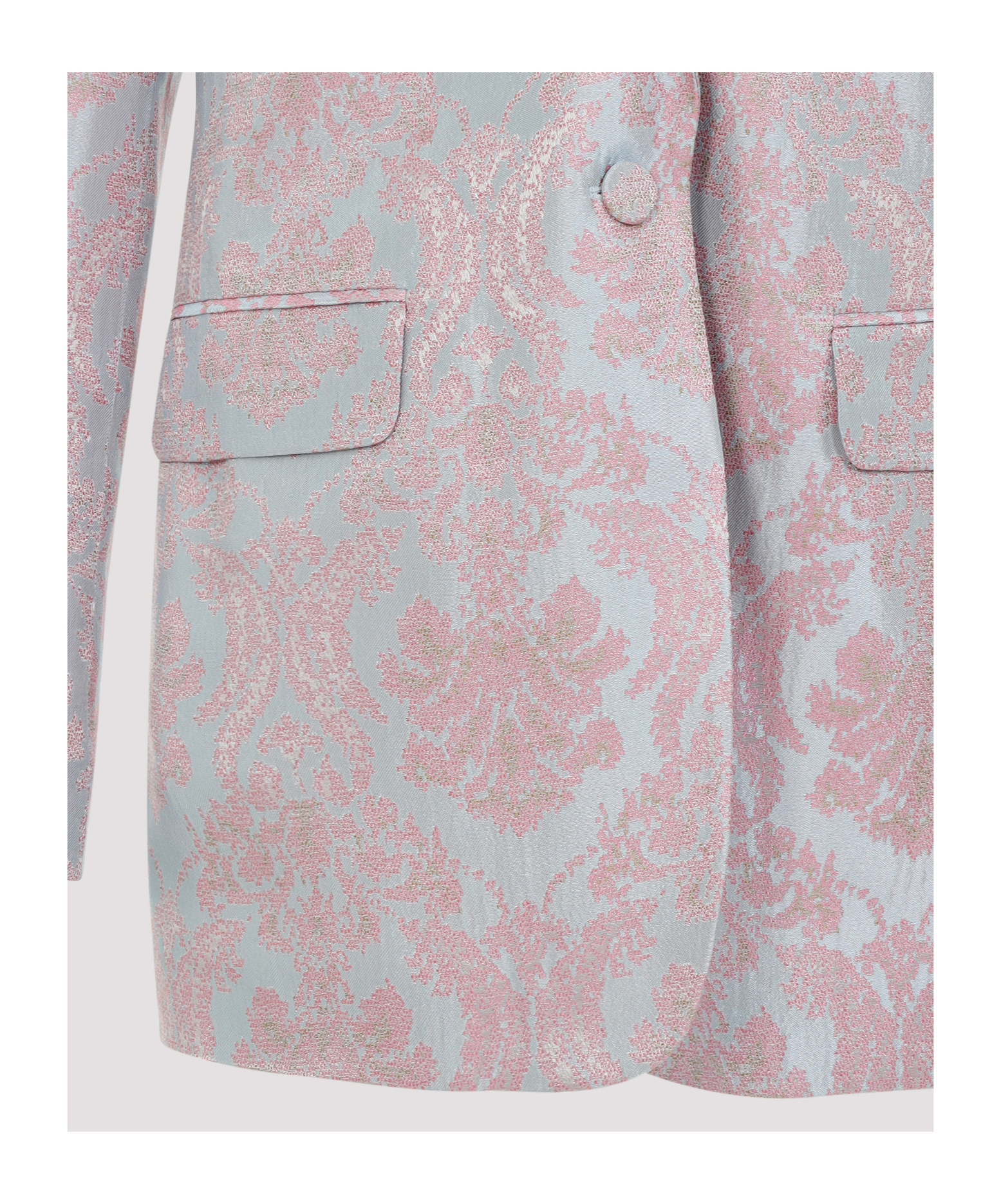 Dries Van Noten Tailored Blazer With Damask Pattern In Gray