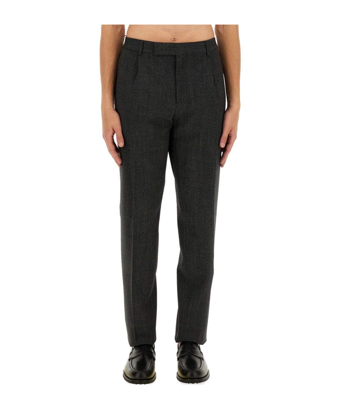 Lardini Straight Leg Trousers With Belt Loops In Black