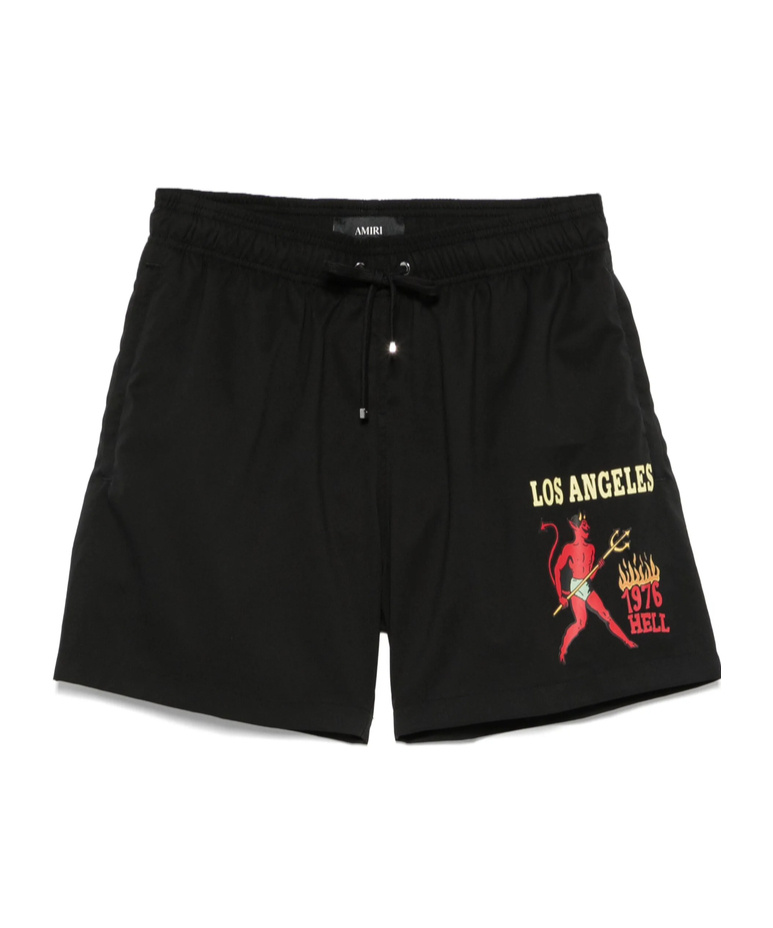 Amiri Drawstring Swimming Trunks In Black
