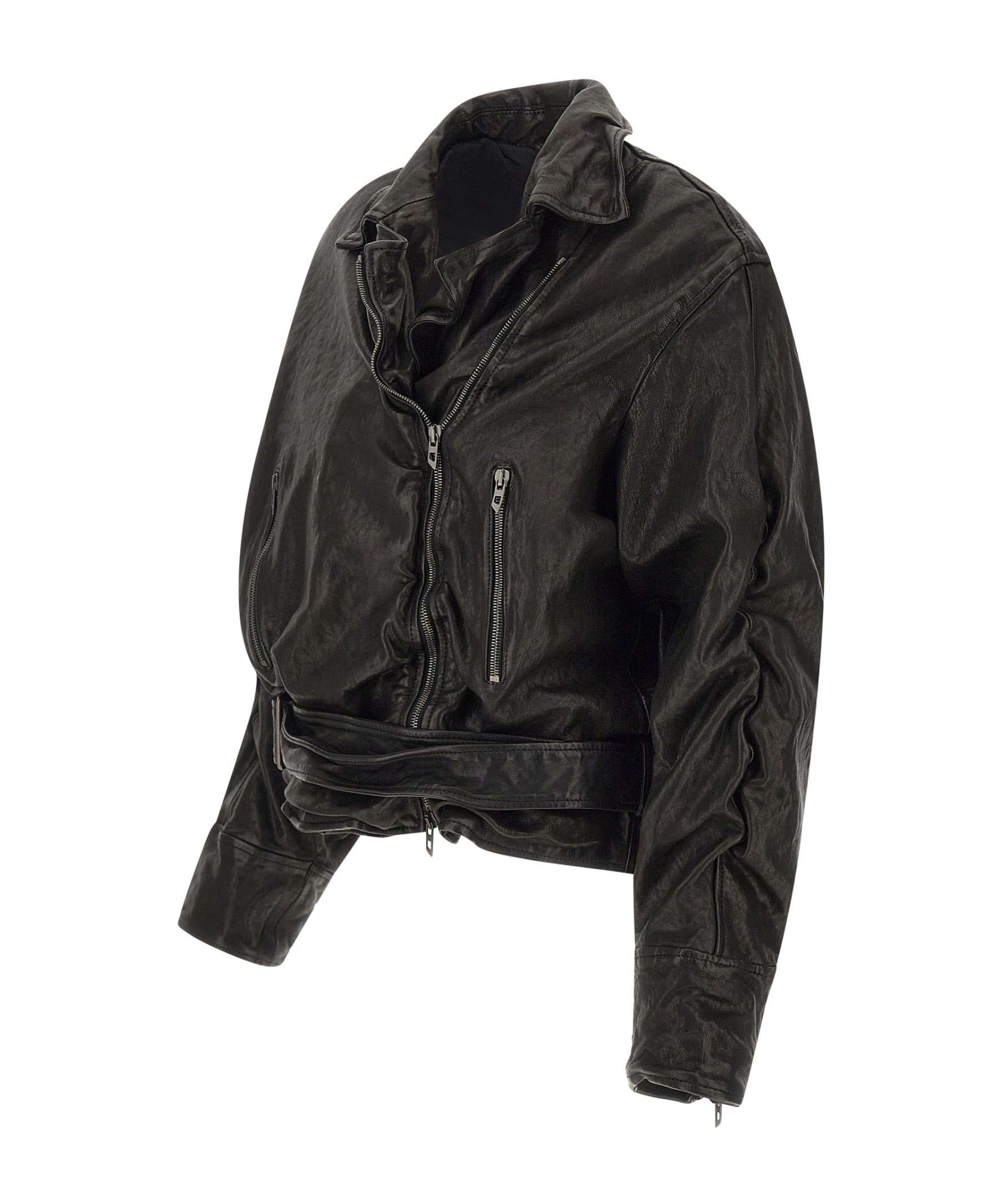 Diesel Zip-up Belted Jacket In Black