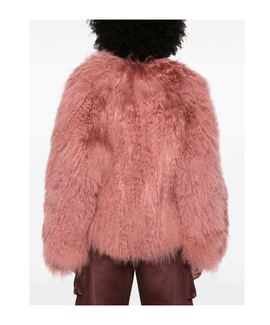 Attico Mongolia Short Coat In Pink