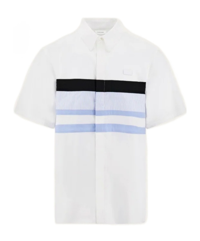 Ferragamo Leftover Cuts Bowling Shirt In White