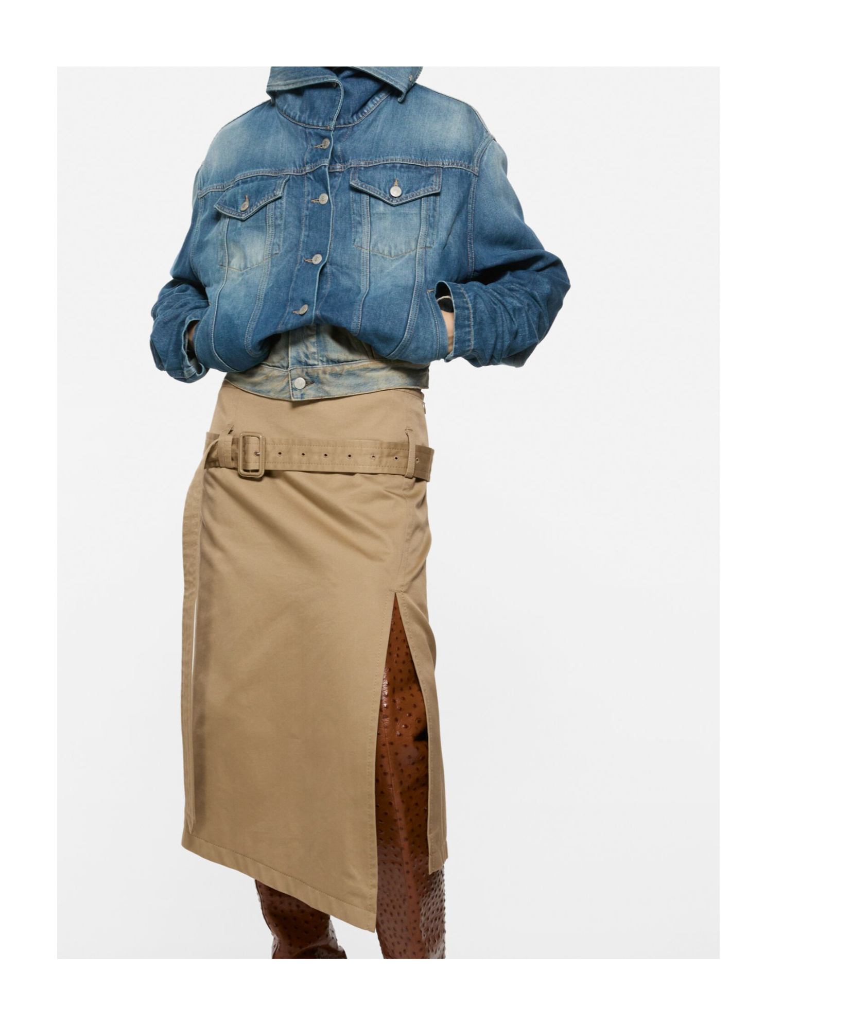 Acne Studios Hooded Denim Jacket In Blue