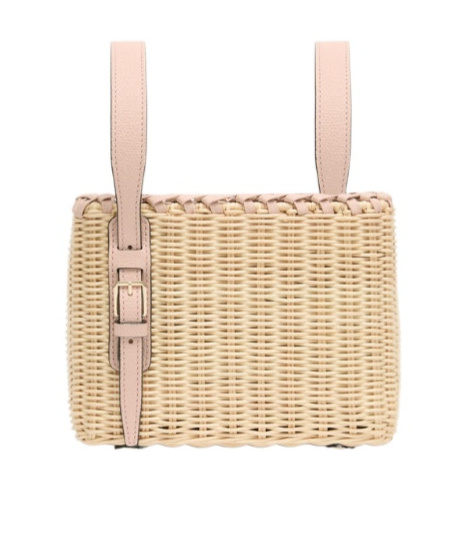 Valextra Wicker Bucket Micro Bag In Brown