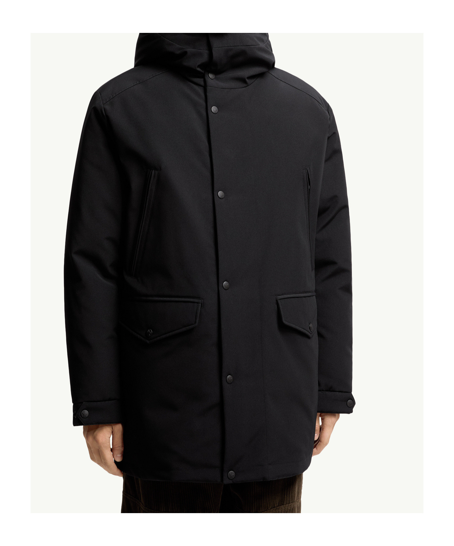 Moncler Mens Black Livradois Logo-patch Down Parka Jacket In Black