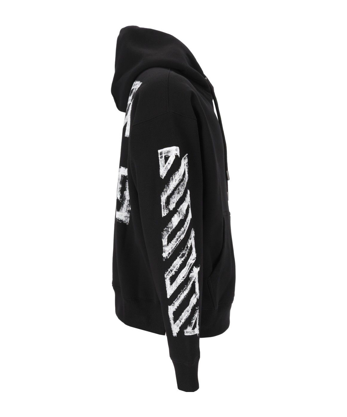 Off-white Motion Arrow Skate Black Cotton Hoodie With Distinctive Graphic Prints In Black