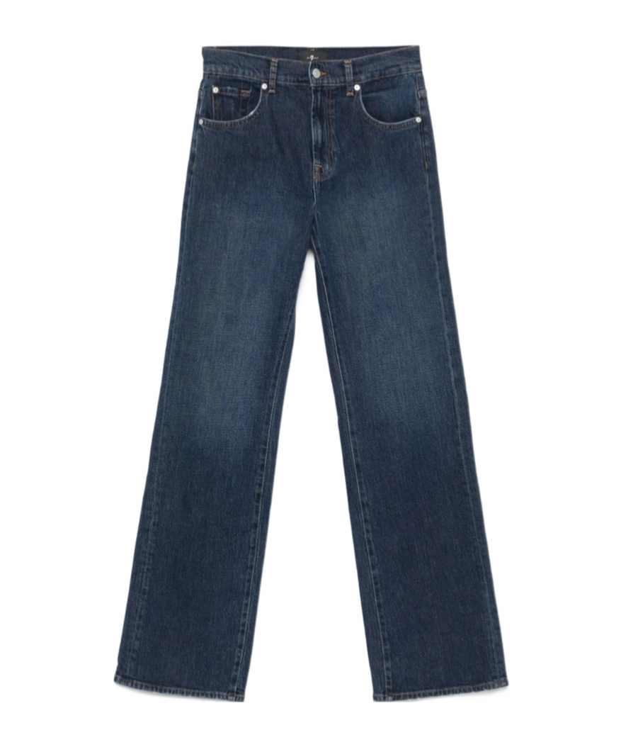 7 For All Mankind High Waist Denim Trousers In Blue