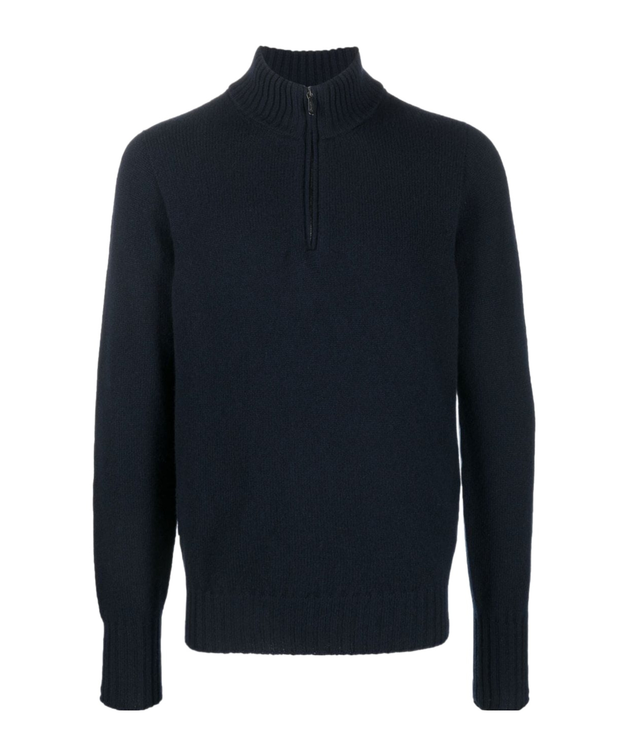 Drumohr Zip-front Knitted Jumper In Black