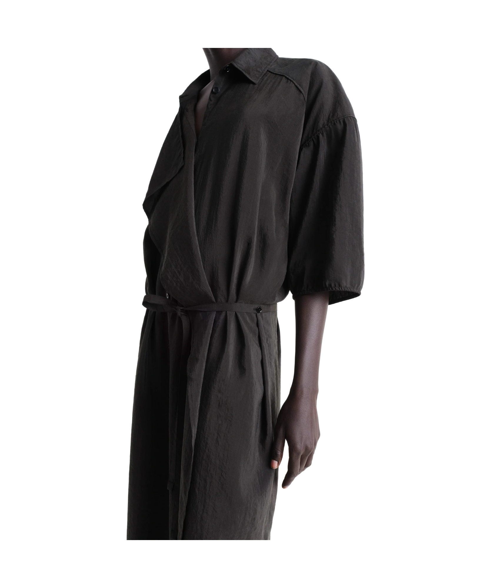 Lemaire Asymmetrical Shirt Skirt In Black