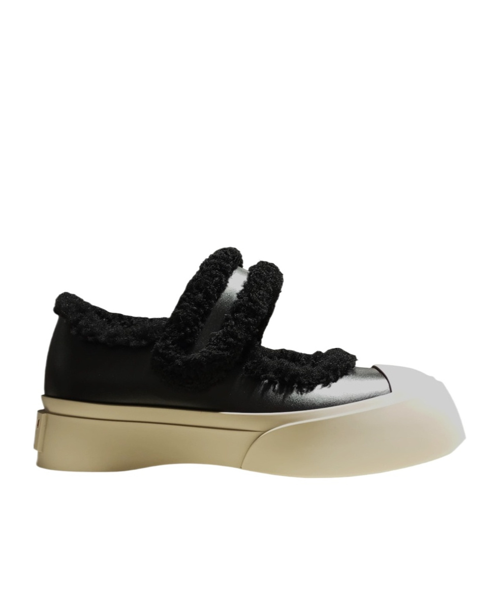 Marni Leather Sneakers In Black