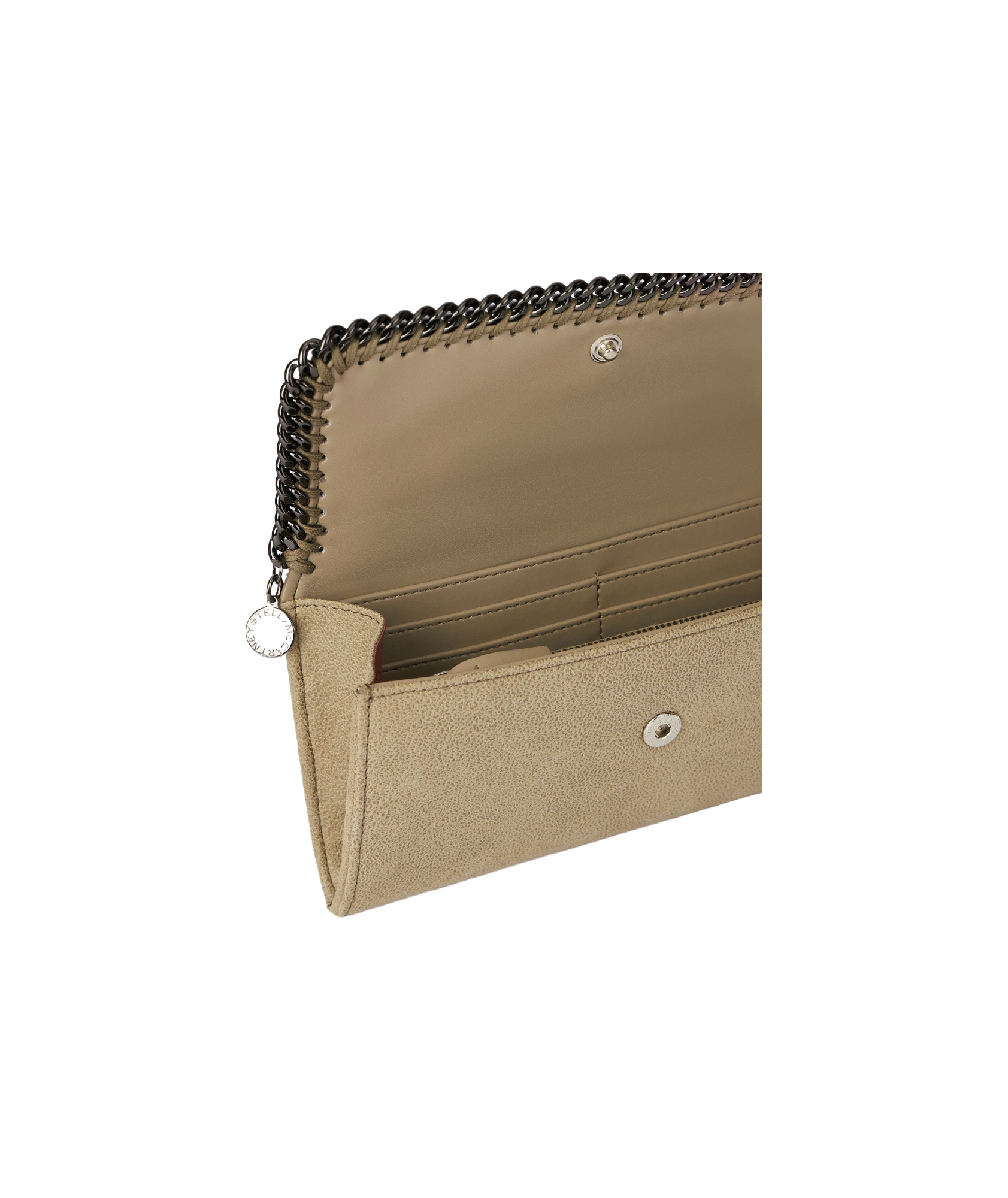 Stella Mccartney Falabella Flap Continental Wallet In Nude