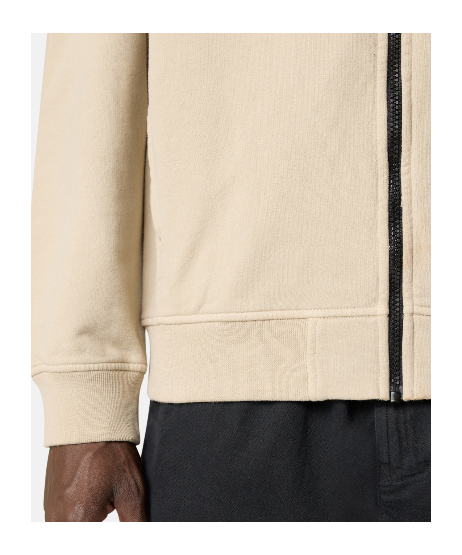 Stone Island Zip-up Hooded Sweatshirt In Neutral