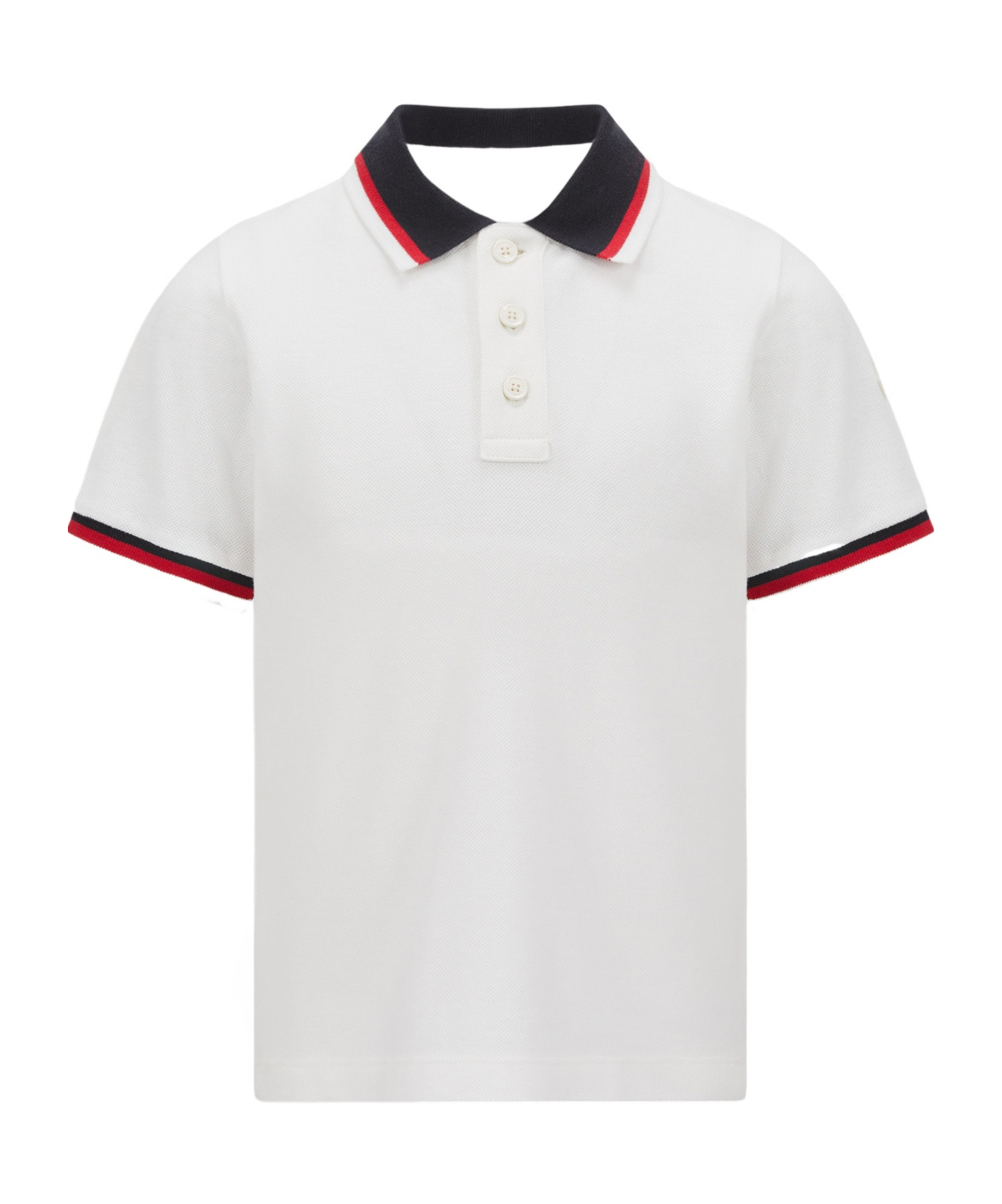 Moncler Polo Shirt With Lapel Short Sleeve In White