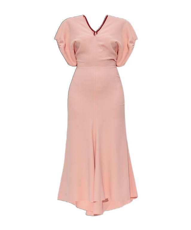 Victoria Beckham Puff-sleeved Midi Dress