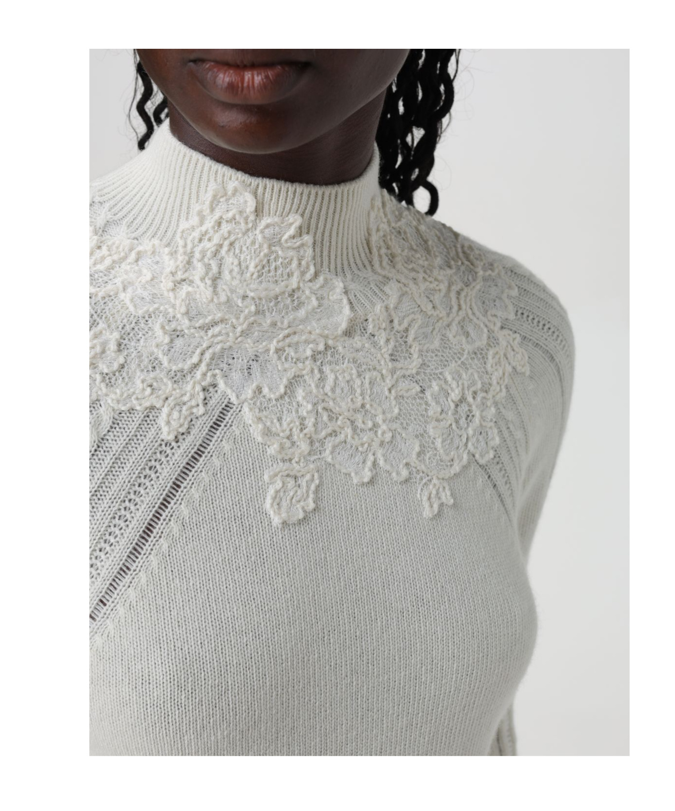 Ermanno Scervino Turtleneck Sweater In White