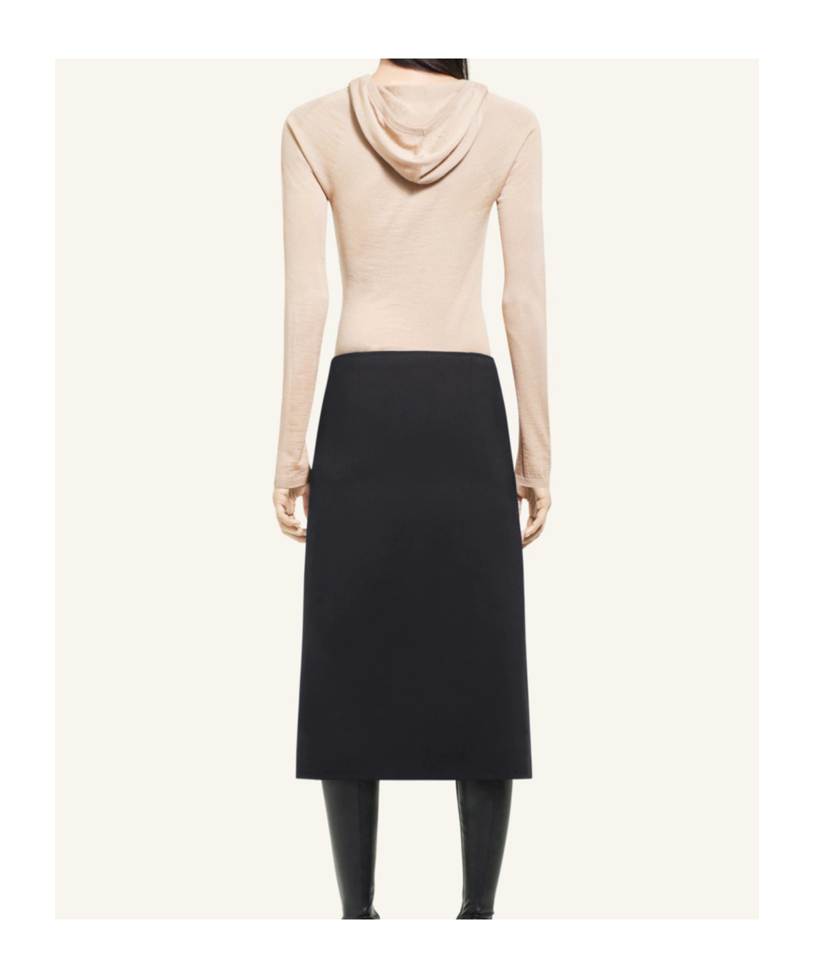 Shop Courrèges Hooded Knitted Top In Nude