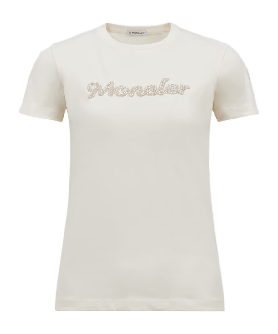 Moncler Short-sleeved Cotton T-shirt In White