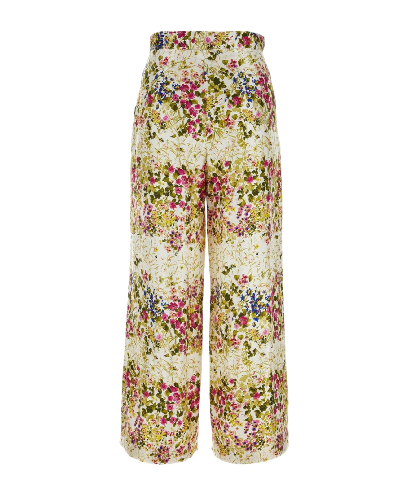 Max Mara Studio Printed Satin Operoso Pant In Nude