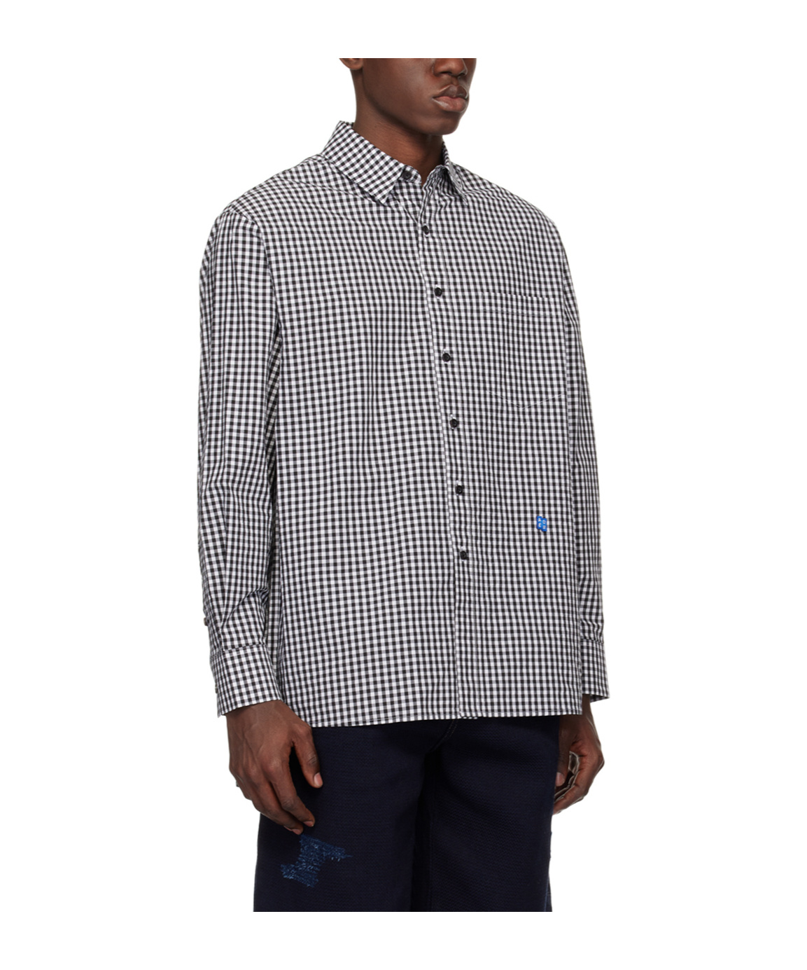 Ader Error Significant Checked Shirt In Gray