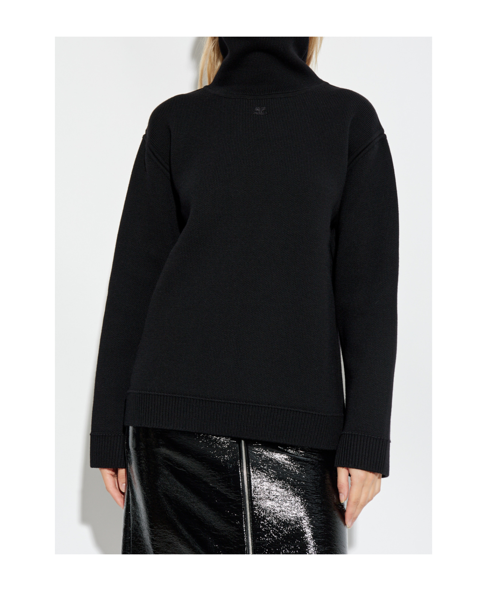 Shop Courrèges Long-sleeved Sweater In Black