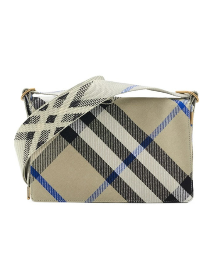 Burberry Trench Checked Crossbody Bag In Nude