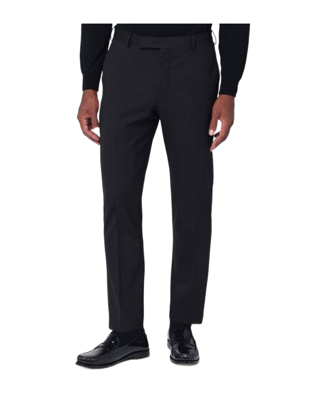 Pt Torino Black Stretch Wool Pant In Black