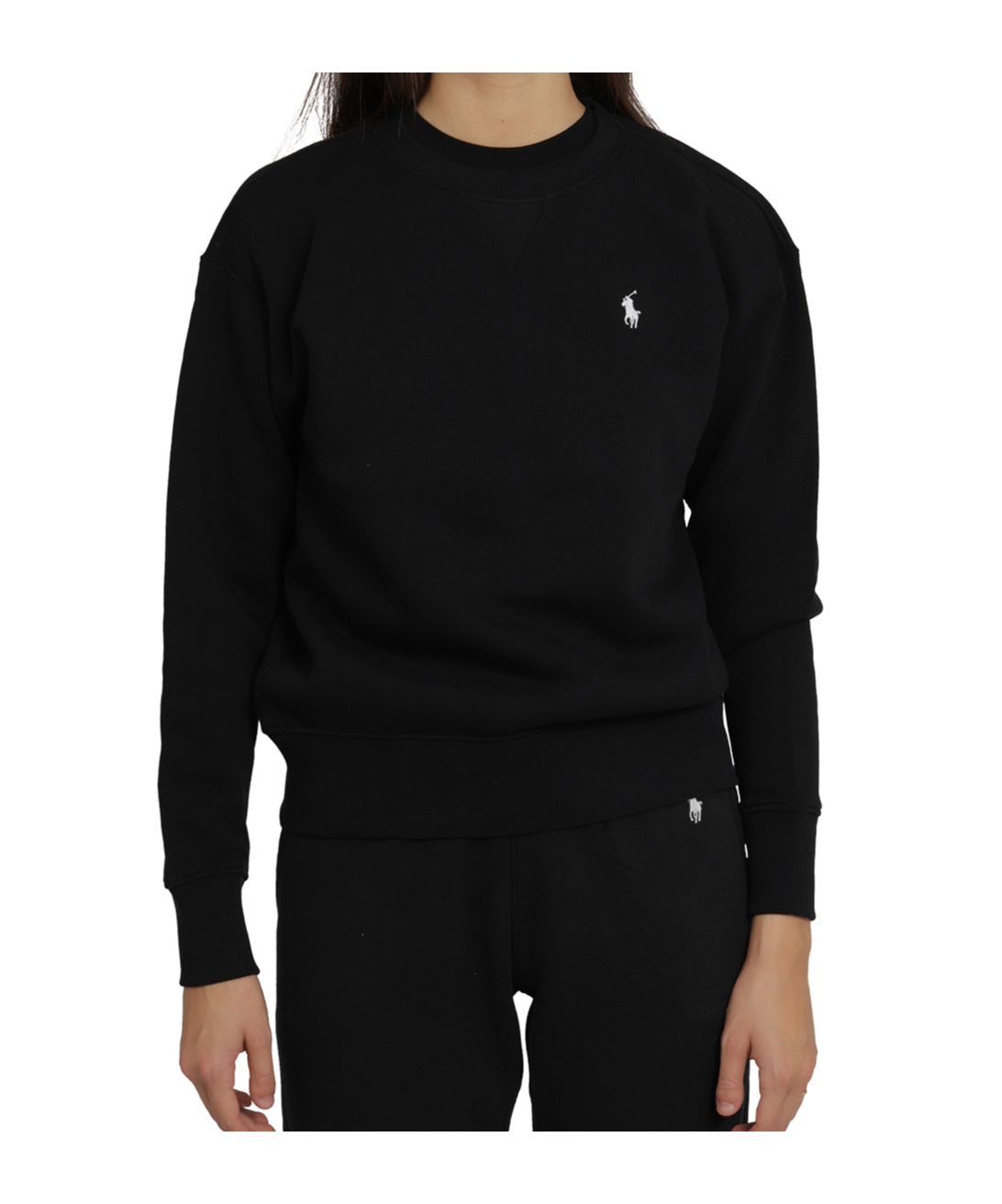 Shop Polo Ralph Lauren Polo-pony Embroidered Sweatshirt In Black