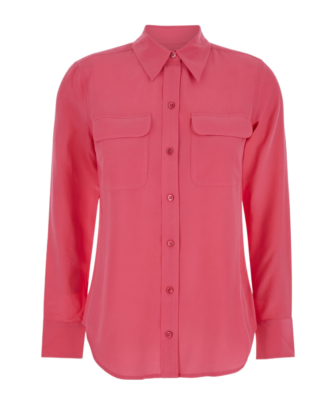 Equipment Lapel Button Shirt In Red