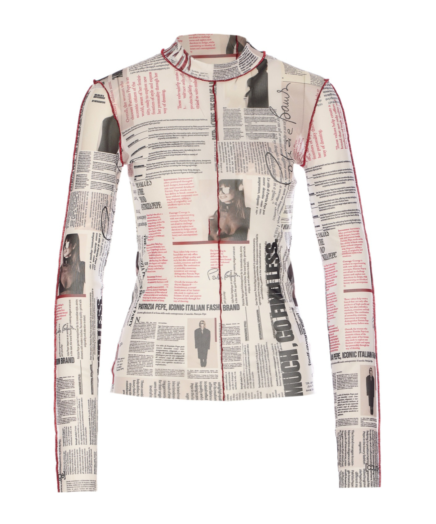 Shop Patrizia Pepe Manifesto-print Top In Nude