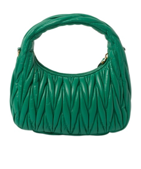 Miu Miu Miu Wander Matelassé Shoulder Bag In Green