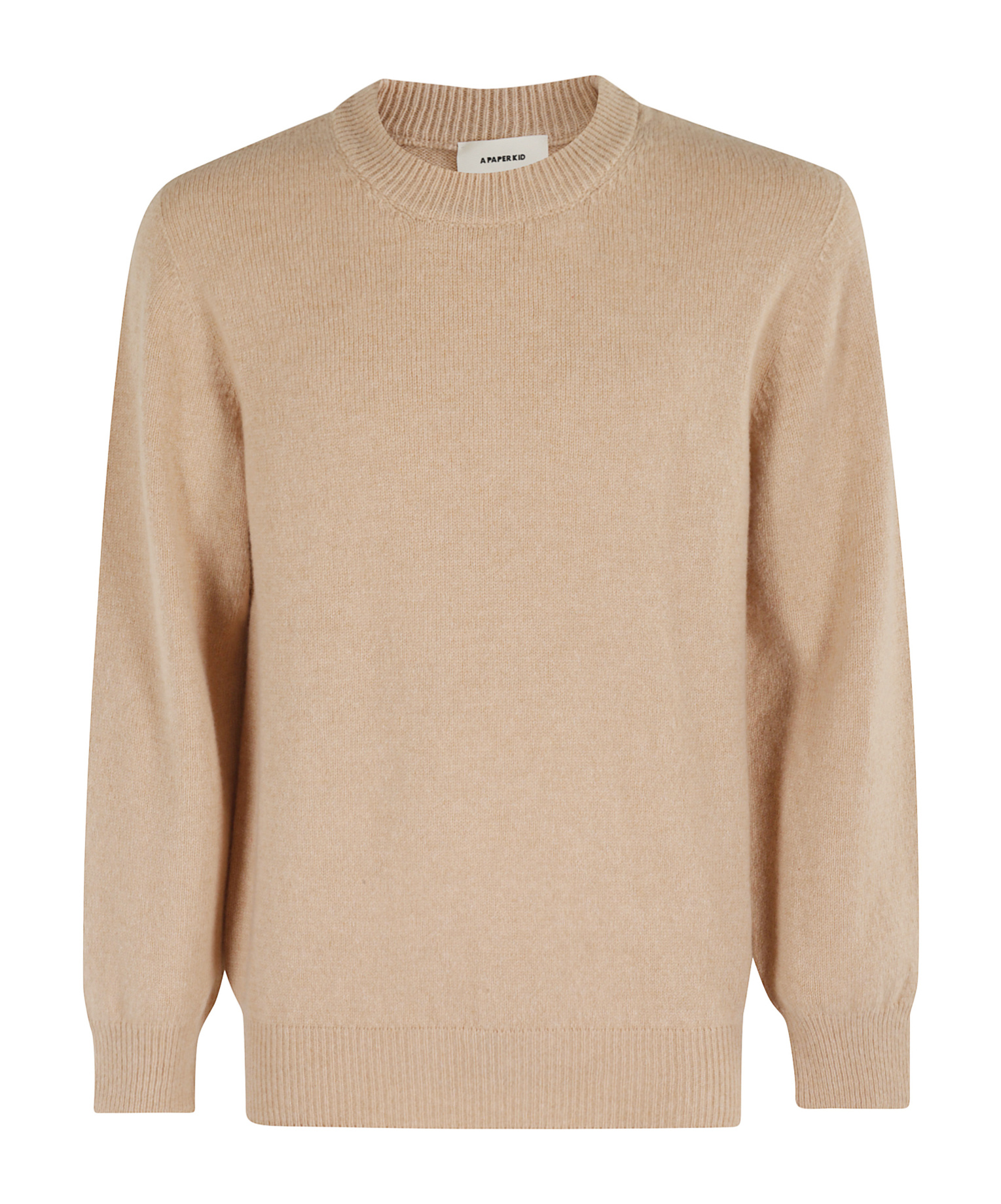 A Paper Kid Knitted Crew Neck Clothing In Neutral