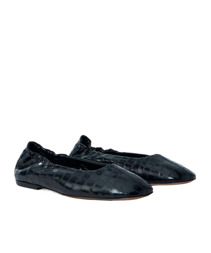 Dries Van Noten Croc-embossed Ballerina Flats