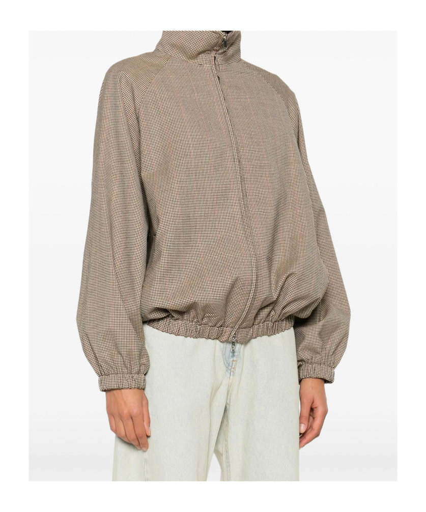 The Frankie Shop Houndstooth Bomber Jacket In Neutral