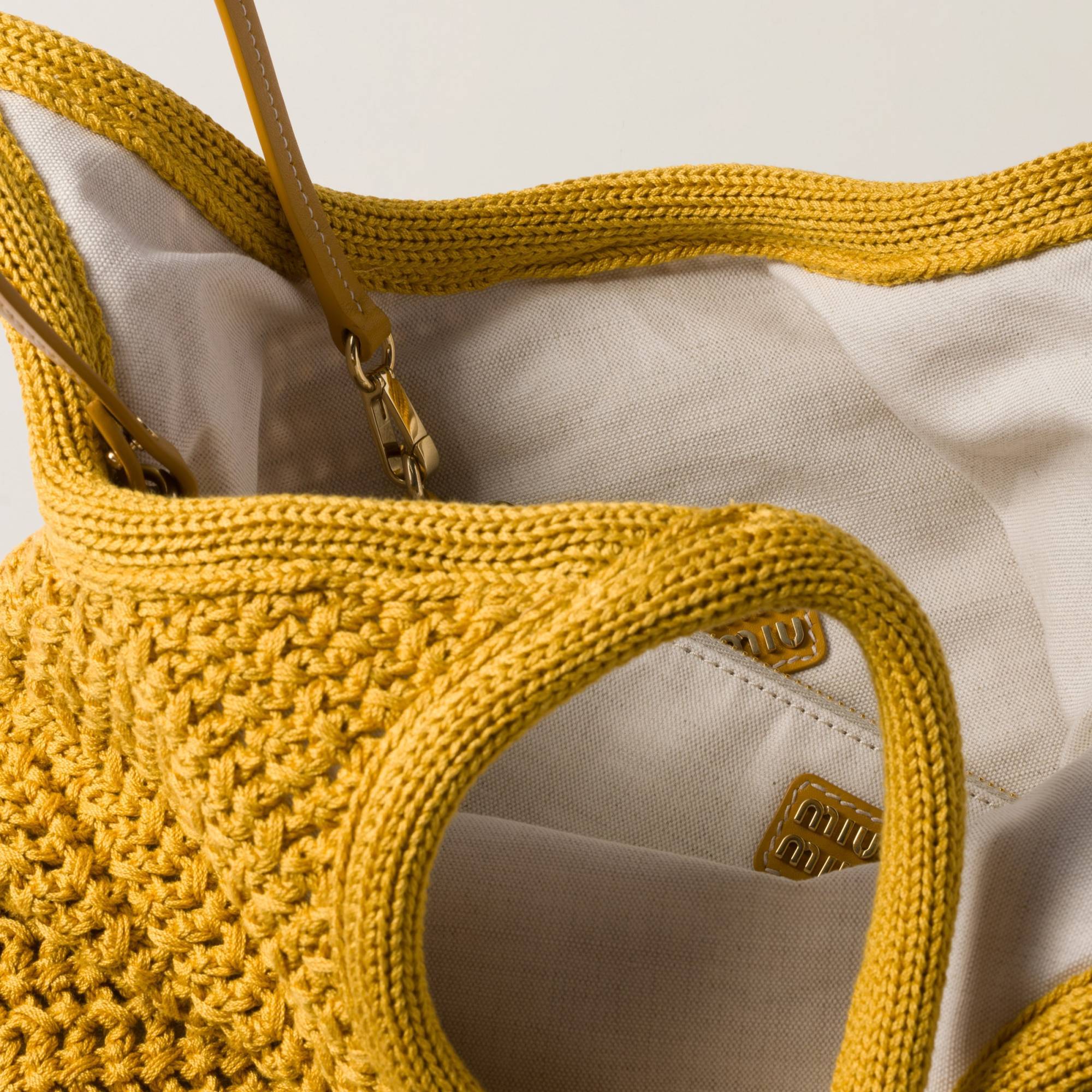 Miu Miu Ivy Raffia-effect Woven Tote Bag