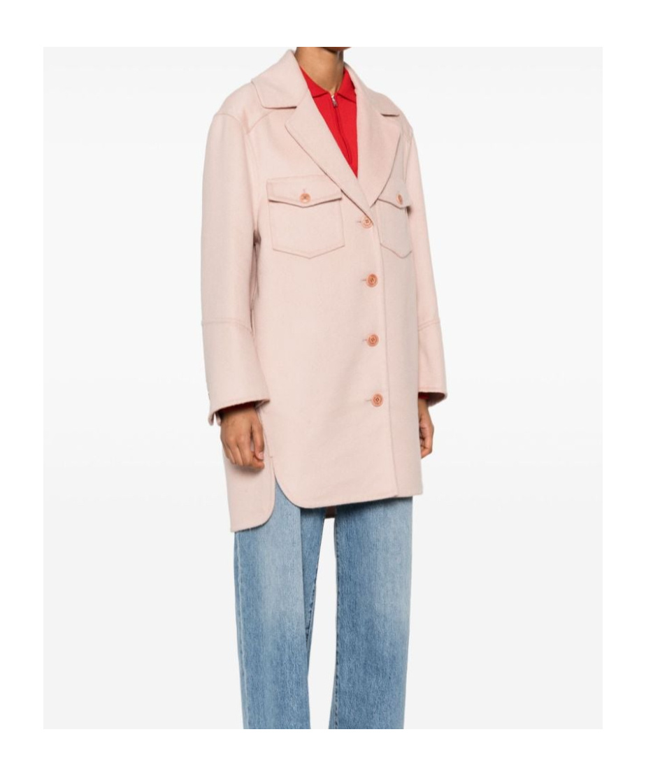 Ermanno Scervino Wool Coat In Pink