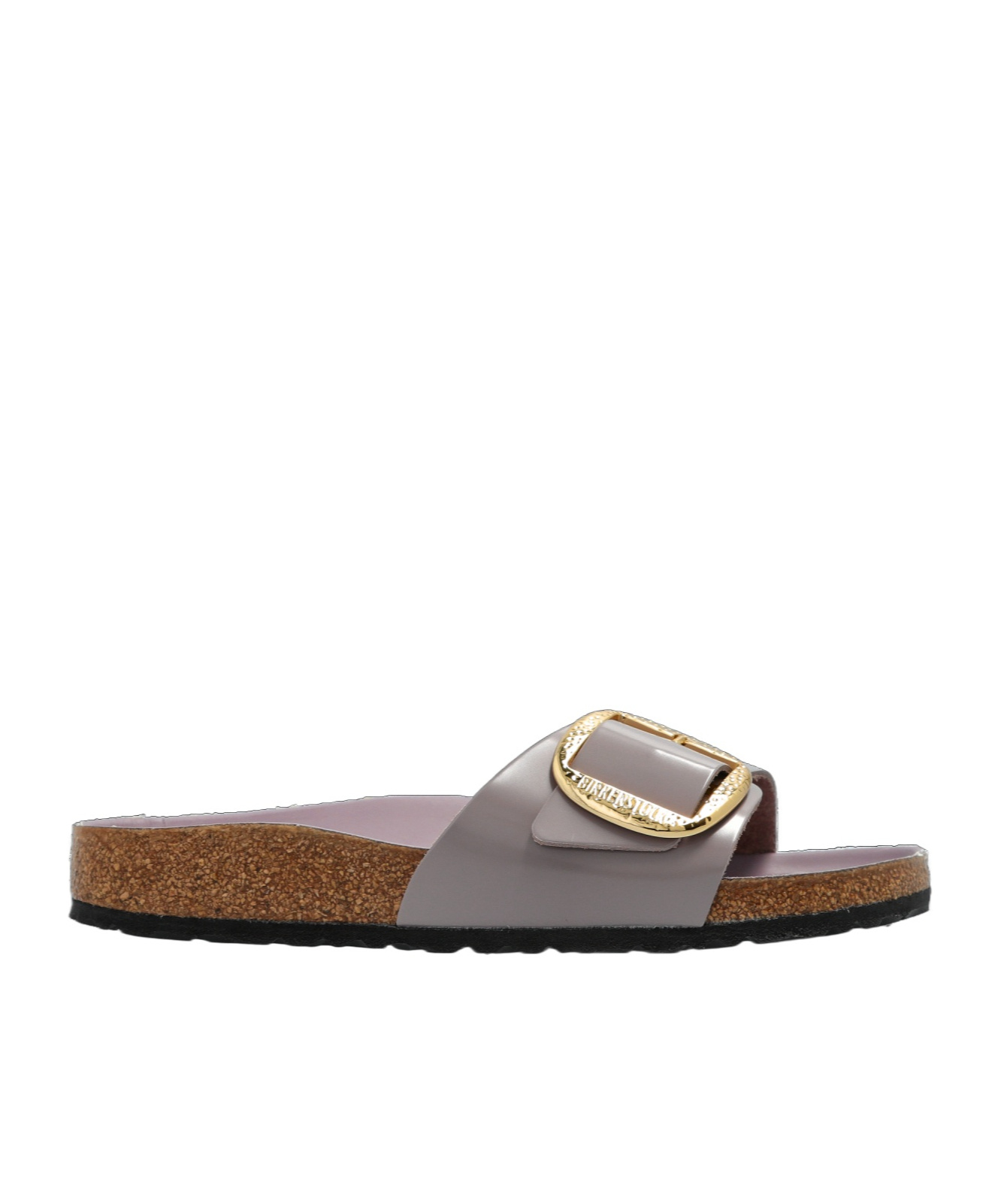 Birkenstock Madrid Hammered Big Buckle Slide Sandal In Gray
