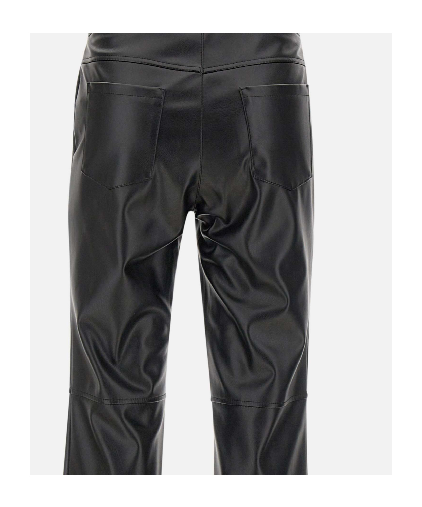 Kaos Faux-leather Flared Trousers In Black