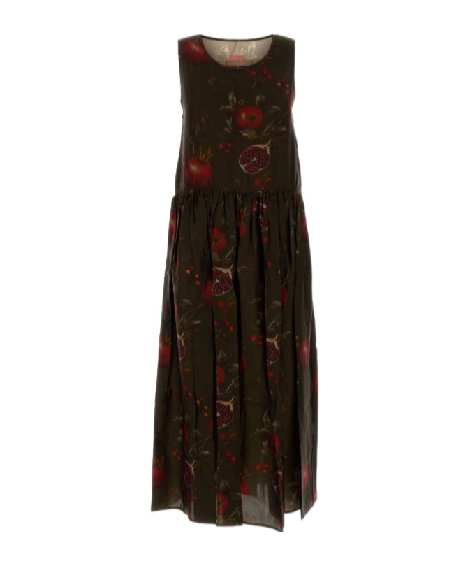 Uma Wang Printed Viscose And Cupro Ardal Dress In Multi